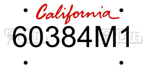 60384M1 California License Plate