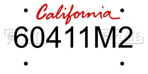 60411M2 California License Plate