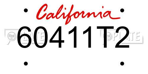 60411T2 California License Plate