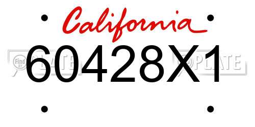 60428X1 California License Plate