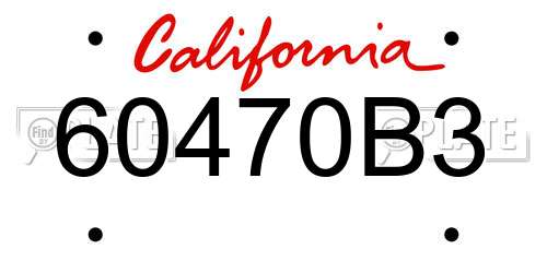 60470B3 California License Plate