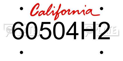 60504H2 California License Plate