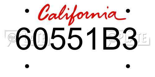 60551B3 California License Plate