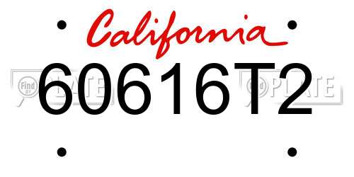 60616T2 California License Plate