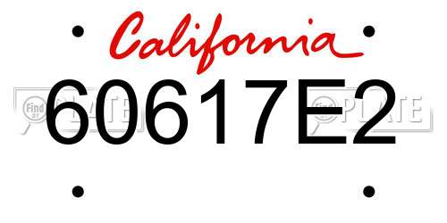 60617E2 California License Plate