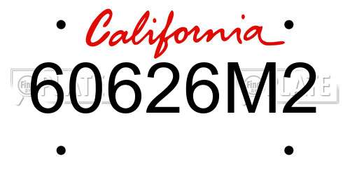 60626M2 California License Plate