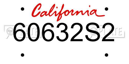 60632S2 California License Plate