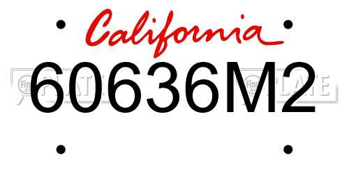 60636M2 California License Plate