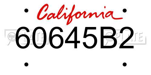 60645B2 California License Plate