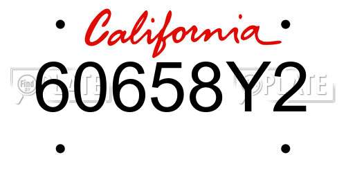60658Y2 California License Plate