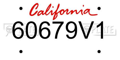 60679V1 California License Plate
