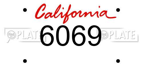 6069 California License Plate