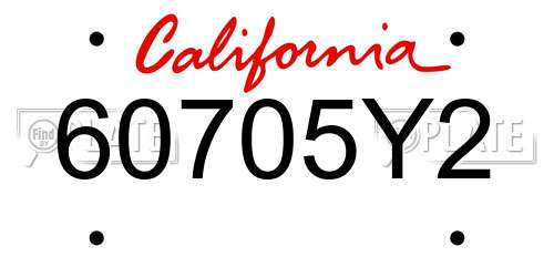 60705Y2 California License Plate