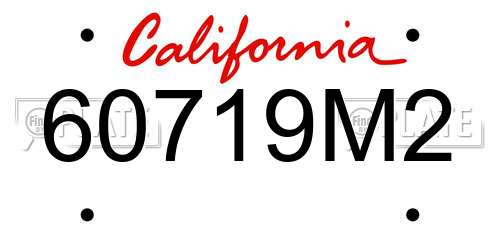 60719M2 California License Plate