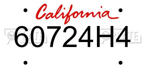 60724H4 California License Plate