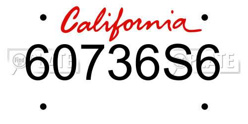 60736S6 California License Plate