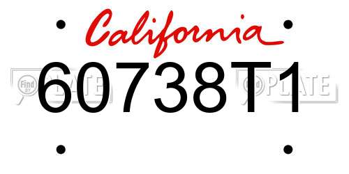 60738T1 California License Plate