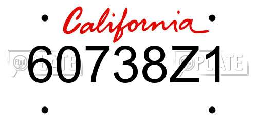 60738Z1 California License Plate