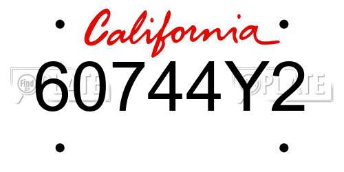 60744Y2 California License Plate