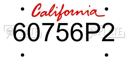 60756P2 California License Plate