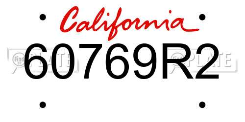 60769R2 California License Plate