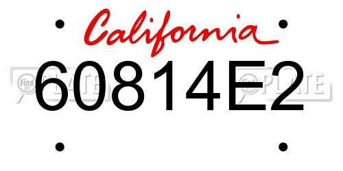 60814E2 California License Plate