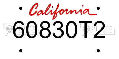 60830T2 California License Plate