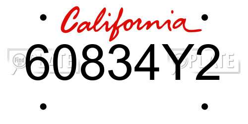 60834Y2 California License Plate