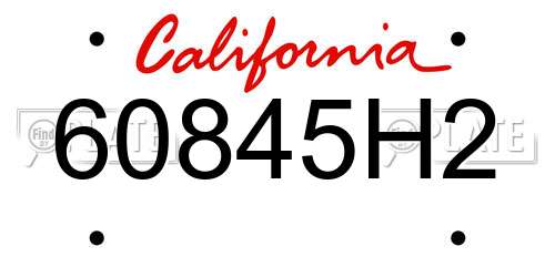 60845H2 California License Plate