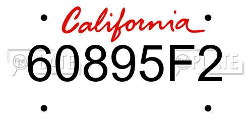 60895F2 California License Plate