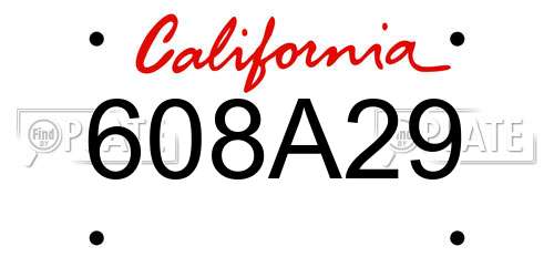 608A29 California License Plate