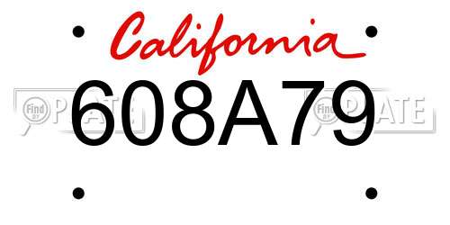 608A79 California License Plate