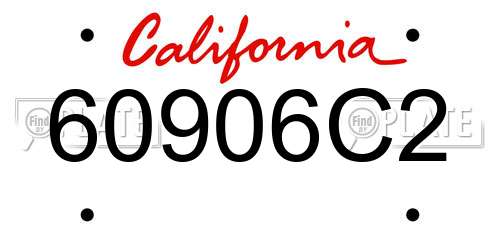 60906C2 California License Plate