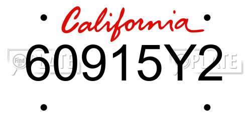 60915Y2 California License Plate