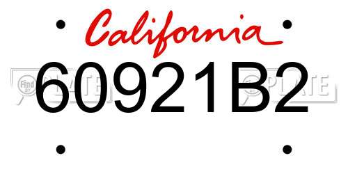 60921B2 California License Plate