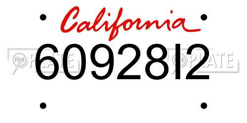 60928I2 California License Plate
