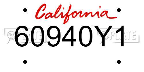 60940Y1 California License Plate