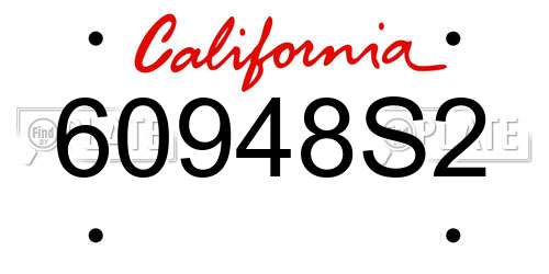 60948S2 California License Plate