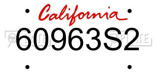 60963S2 California License Plate