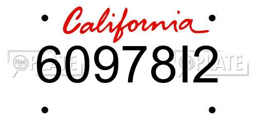 60978I2 California License Plate