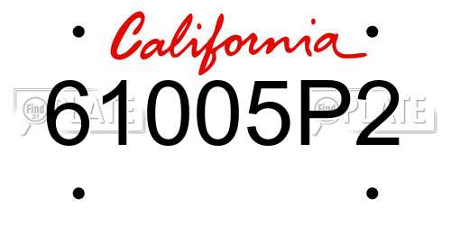61005P2 California License Plate