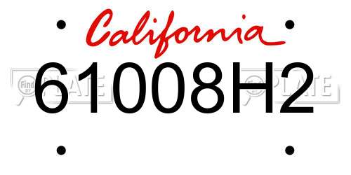 61008H2 California License Plate
