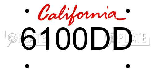6100DD California License Plate