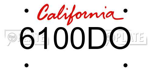 6100DO California License Plate