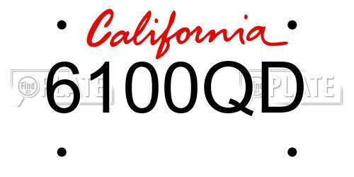 6100QD California License Plate
