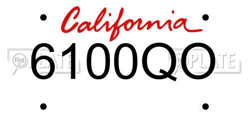 6100QO California License Plate