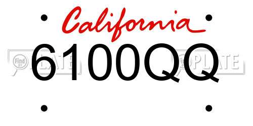 6100QQ California License Plate