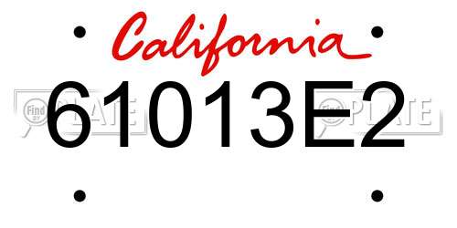 61013E2 California License Plate
