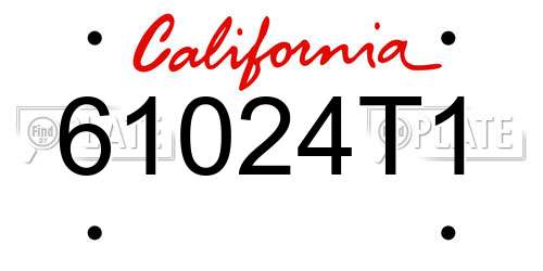 61024T1 California License Plate