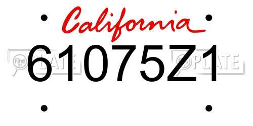 61075Z1 California License Plate